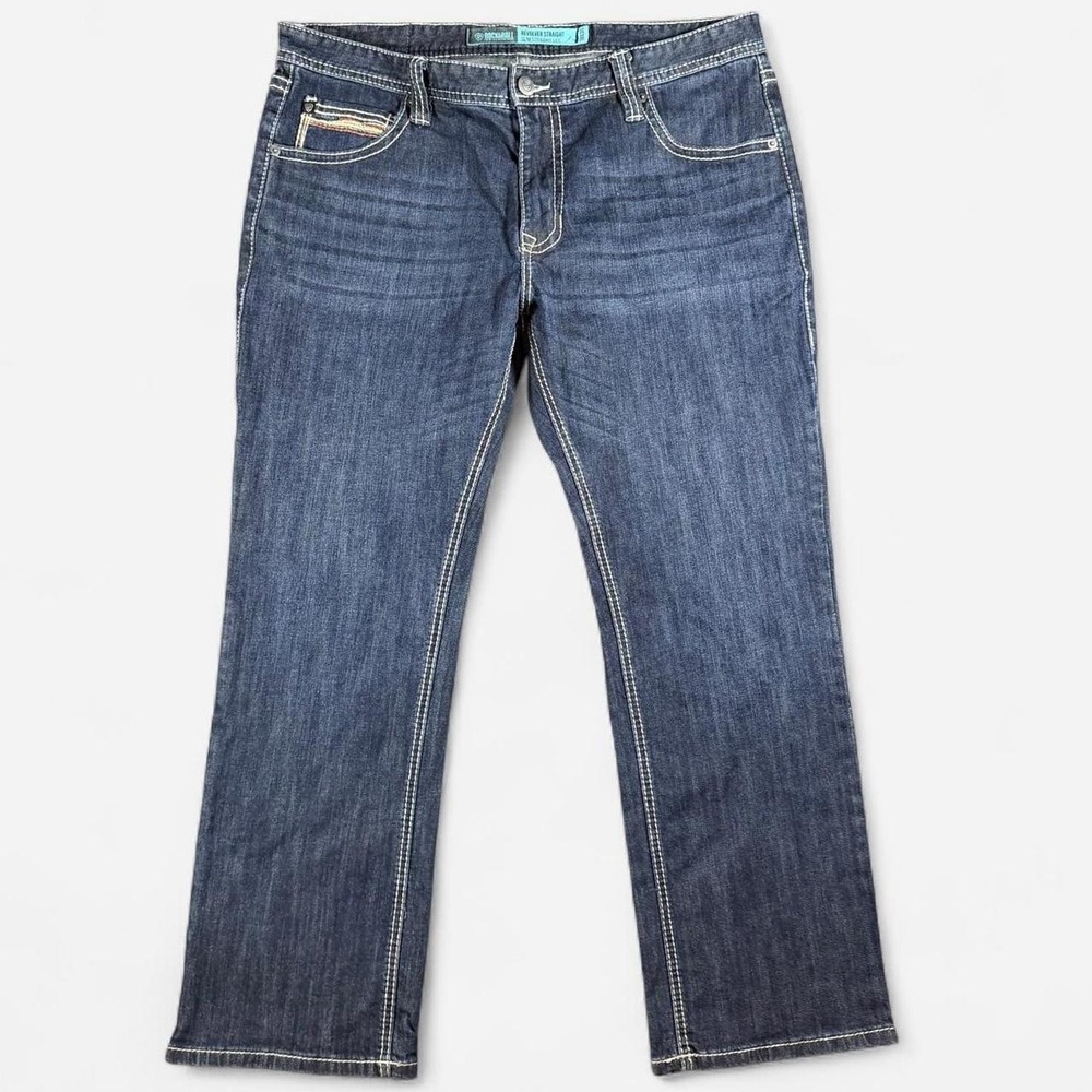 Rock & Roll Dark Wash Revolver Slim Straight Leg Jeans Size 38x30